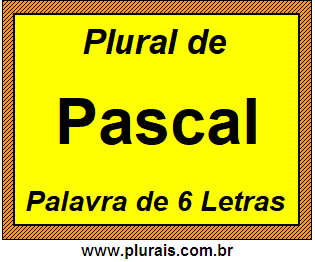 Plural de Pascal