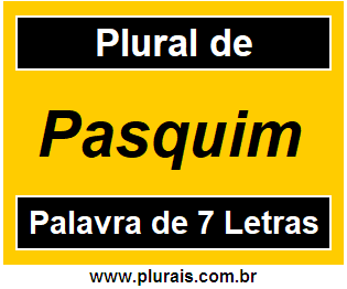 Plural de Pasquim