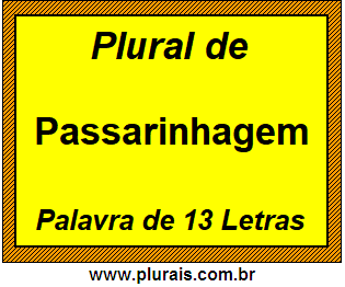 Plural de Passarinhagem