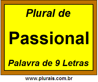 Plural de Passional