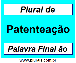 Plural de Patenteação