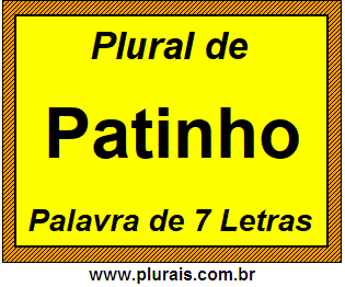 Plural de Patinho