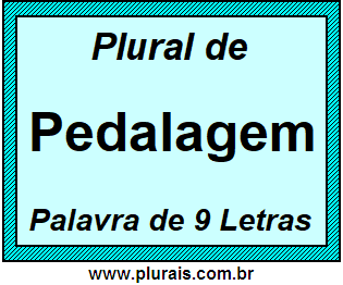 Plural de Pedalagem