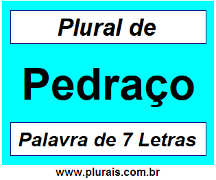 Plural de Pedraço