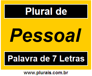 Plural de Pessoal