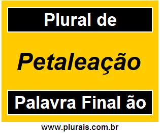 Plural de Petaleação