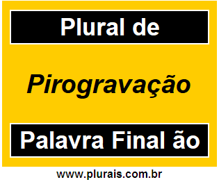 Plural de Pirogravação