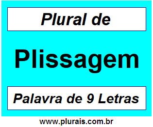 Plural de Plissagem