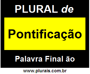 Plural de Pontificação