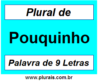 Plural de Pouquinho