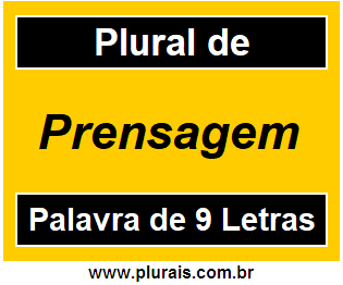 Plural de Prensagem