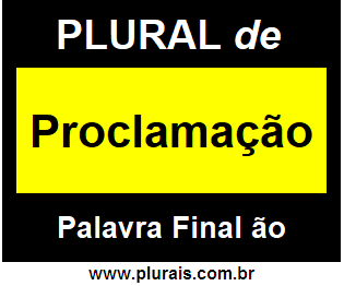 Plural de Proclamação