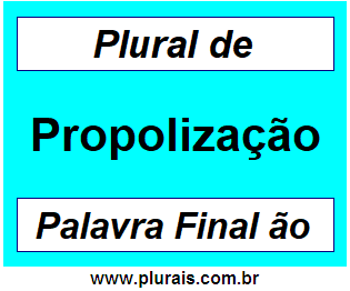 Plural de Propolização