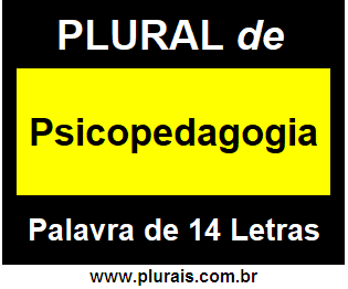 Plural de Psicopedagogia