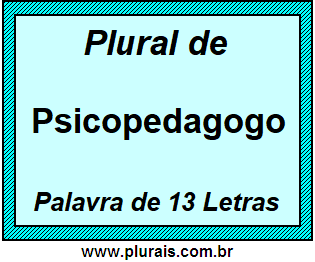 Plural de Psicopedagogo