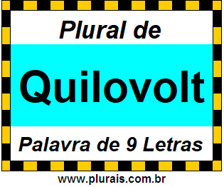 Plural de Quilovolt