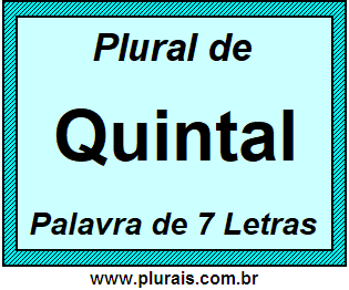Plural de Quintal