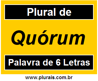 Plural de Quórum