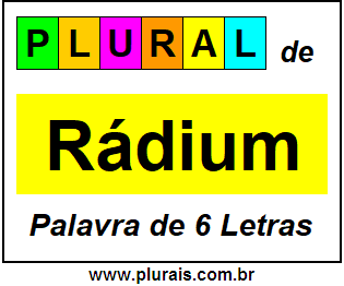 Plural de Rádium