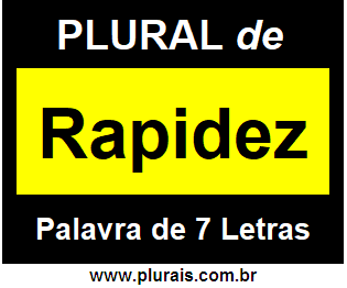 Plural de Rapidez