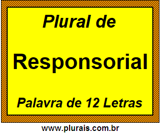 Plural de Responsorial