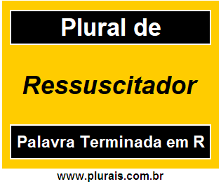 Plural de Ressuscitador