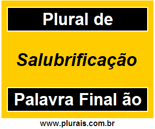 Plural de Salubrificação