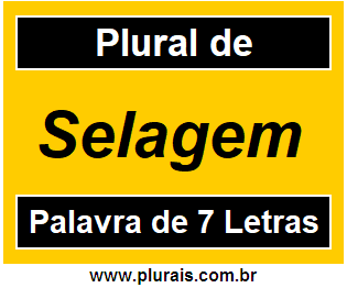 Plural de Selagem