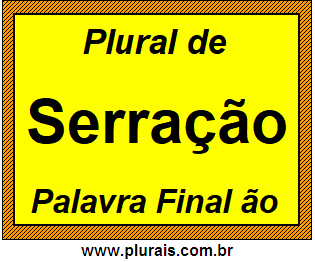 Plural de Serração