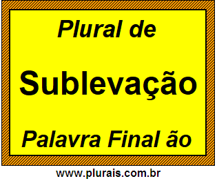 Plural de Sublevação