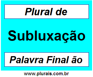 Plural de Subluxação