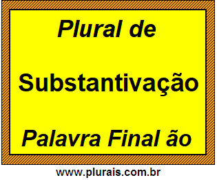 Plural de Substantivação