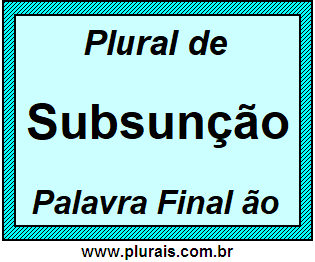 Plural de Subsunção