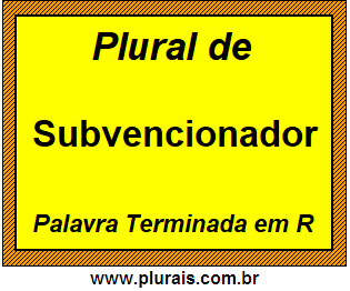 Plural de Subvencionador