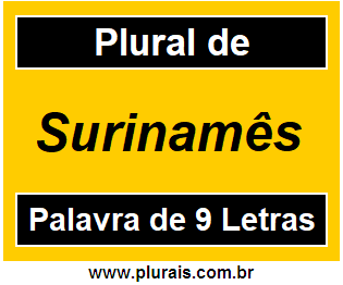 Plural de Surinamês