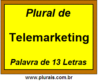 Plural de Telemarketing