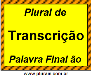 Plural de Transcrição