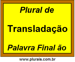 Plural de Transladação