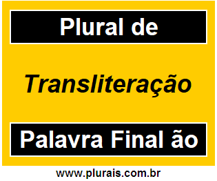 Plural de Transliteração