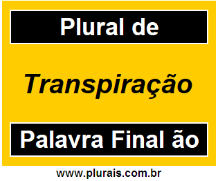 Plural de Transpiração