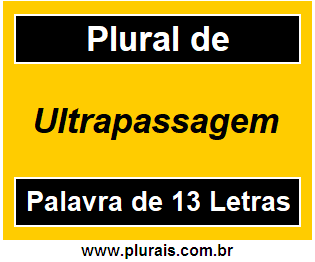 Plural de Ultrapassagem