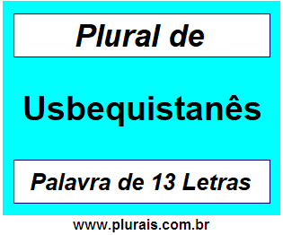 Plural de Usbequistanês