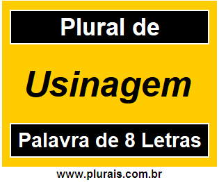 Plural de Usinagem