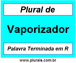 Plural de Vaporizador