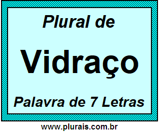 Plural de Vidraço