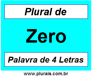 Plural de Zero