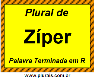 Plural de Zíper