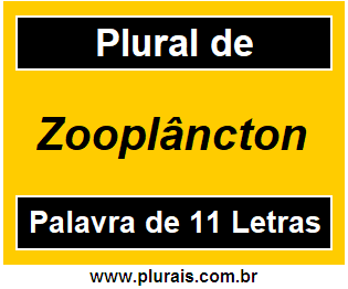 Plural de Zooplâncton